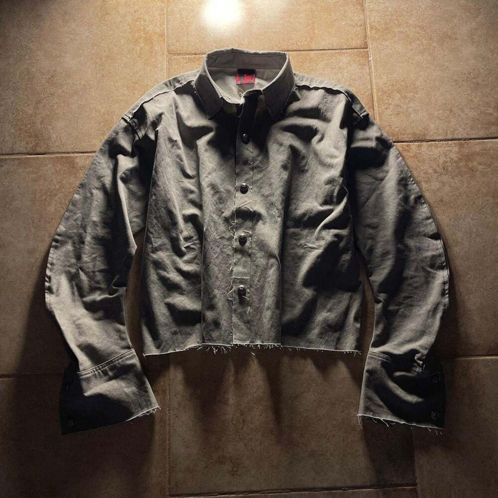 If Six Was Nine Style Japanese Brand Distressed Dress ButtonUp Longsleeve Shirt